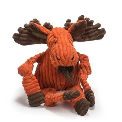 Image of HuggleHounds Plush Corduroy Durable Knotties Moose Dog Toy, Large