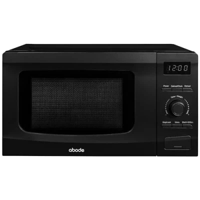 Image of Abode 20L Digital Microwave 700W with 8 Auto Cook Menus in Black, 5 Power Levels &amp; Timer, Button Dial Control, Defrost Function, AMD2002B (Black, Digital)