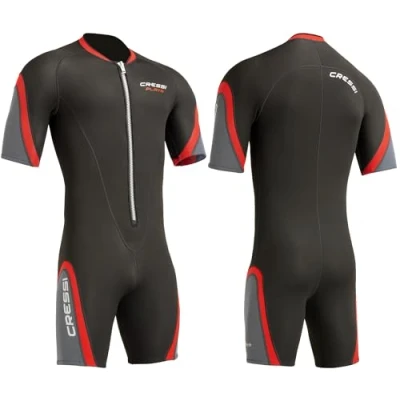 Image of Cressi Men&#039;s Men s Playa Shorty Wetsuit Black Red Pink Small, Red, 2 UK