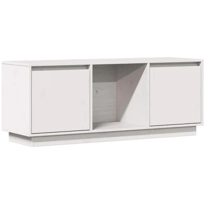 Image of vidaXL TV Cabinet White 110.5x35x44 cm Solid Wood Pine