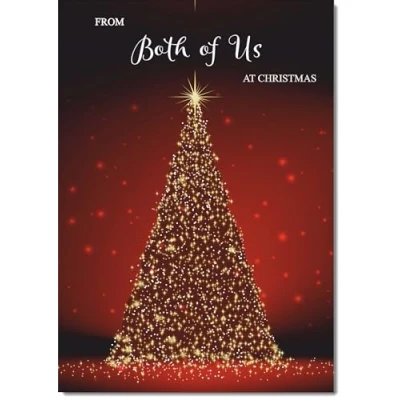 Image of doodlecards From Both Of Us Christmas Card Red Tree Medium Size for with Plain Envelope