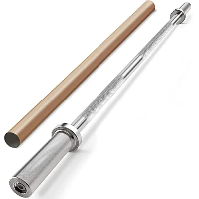 Image of Amonax 4ft Olympic Straight Barbell Weight Bar, Compatible with 2 inch Lifting Weights Plates, Bench Press Bar for Gym, Studio Squats, Gym Equipment Men Women