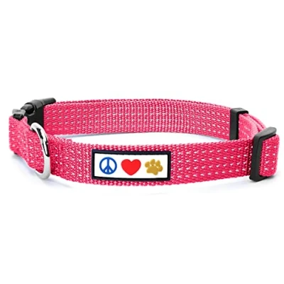 Image of Pawtitas Dog Collar For Small Dogs Reflective Training Puppy With Stich S Pink