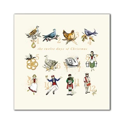 Image of Pack Of 8 Twelve Days Christmas Samaritans Charity Cards Xmas 557000