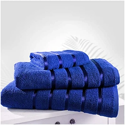 Image of GC GAVENO CAVAILIA Fade Resistant Luxury, Extra Absorbent 100% Ringspun Egyptian Cotton 500 GSM Bathroom Set, Royal Blue, 4PK Bath Towel