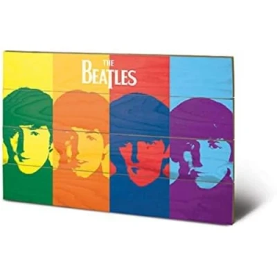 Image of Pyramid International The Beatles Pop Art Wood Print, Multi Colour, 40 x 59 1.3 cm