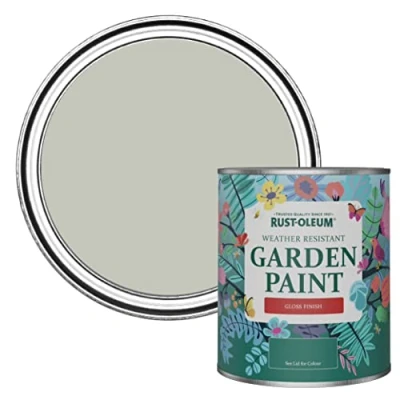 Image of Rust Oleum Grey Mould Resistant Garden Paint In Gloss Finish Tyne Fog 750ml