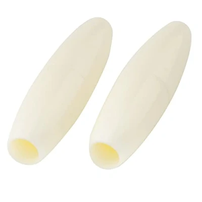 Image of Musiclily Pro Inch Size Plastic Guitar Stratocaster Tremolo Arm Tips Whammy Bar Knobs for USA/Mexico Strat Style, Aged White (Set of 2)