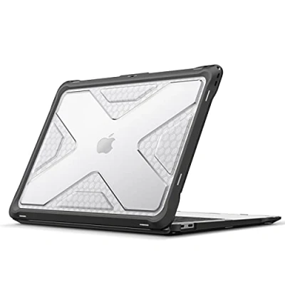 Image of FINTIE Case Compatible with MacBook Air 13 Inch(2020 2018 Release, Model: A2337(M1)/A2179/A1932) [Full Corner Protection ] Heavy Duty Cover TPU Bumper Fits Retina Display Touch ID, Clear