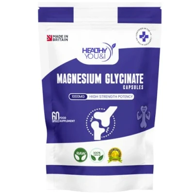 Image of Magnesium Glycinate 1000mg, 60 Vegan Tablets, High Strength, Bisglycinate, Supports Sleep, Bone and Muscle Function, Supplement
