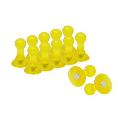 Image of Small Yellow Skittle Magnets for Fridge, Whiteboard, Noticeboard, Filing Cabinet Pack of 12