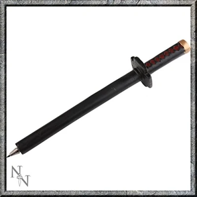Image of BLACK AND RED SAMURAI SWORD STYLE WRITING PEN 20CM NEMESIS NOW
