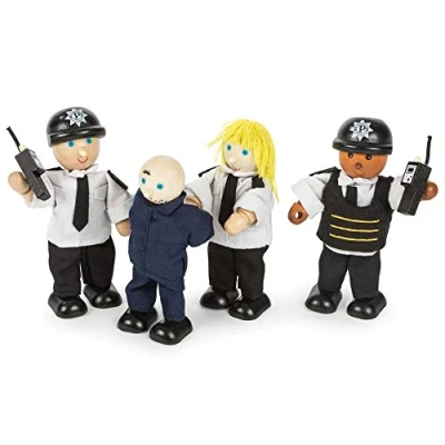 Image of Tidlo Wooden Police Officers and Prisoner