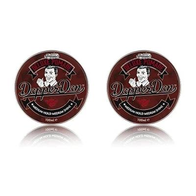 Image of Dapper Dan Deluxe Pomade, Medium Hold Shine Hair Pomade for Men, Flexible Water Based a Professional Look, 2 x 100ml