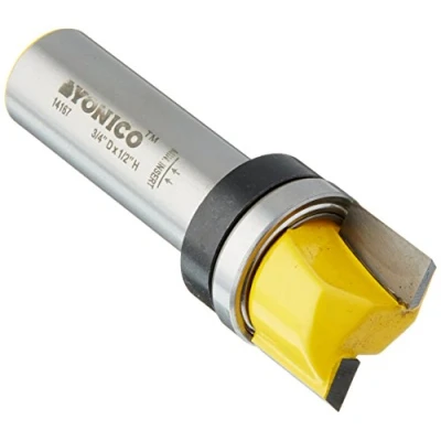 Image of Yonico 14167 Flush Trim Template Router Bit, Cutting Diameter: 3/4&quot;, Height: 1/2&quot; Shank