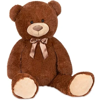 Image of BRUBAKER XXL Teddy Bear 40 Inches (100 Cm) Brown Soft Toy Cuddly Stuffed Animal