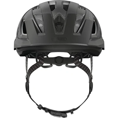 Image of ABUS Urban I 3.0 ACE city helmet sporty bike with rear LED light, extended visor and magnetic closure for men women black, size S