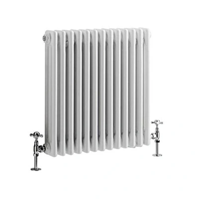 Image of Milano Windsor White Cast Iron Style Horizontal Triple Column Radiator 600mm x 605mm