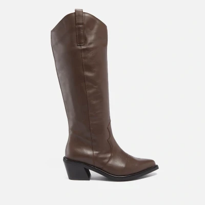 Image of ALOHAS Women&#039;s Mount Leather Knee High Western Boots UK 3.5