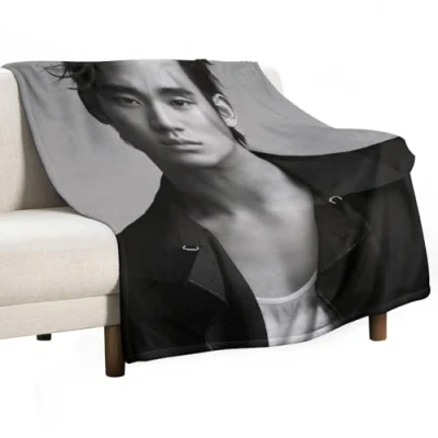 Image of XSQING Kim Soo Hyun Famous Handsome Actor Korean Poster Fleece Blankets Soft Fuzzy Plush Flannel Throw Blanket Lightweight 300GSM for All Seasons 40&quot;x50&quot;