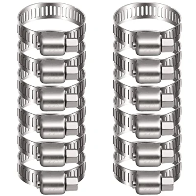 Image of Litensh Stainless Steel Hose Clips, Worm Gear Clamps Pipe Clamp, Duct Clamp Fuel Line for Plumbing Automotive Pool Car Pond and Garden (21 44MM, 12PCS)