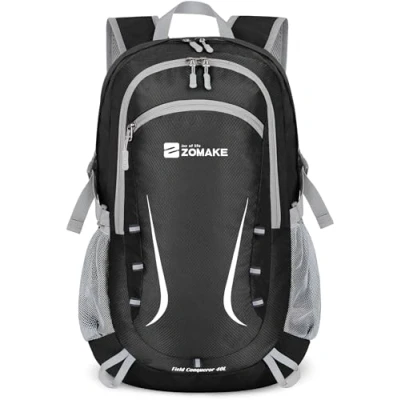 Image of ZOMAKE 40L Foldable Backpack Lightweight Rucksack,Packable Small Backpacks Water Resistant for Travel Hiking Camping Walking Men Women(Black)