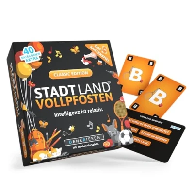 Image of DENKRIESEN Stadt Land Vollpfosten® The Card Game Classic Edition Intelligence is Relative Special