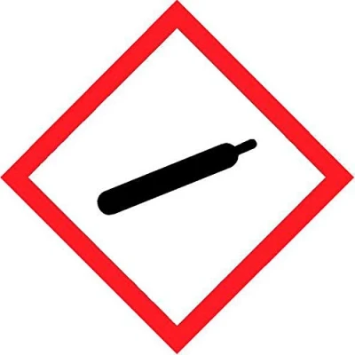 Image of Gas under pressure coshh symbol Safety sign Self adhesive sticker 100mm x