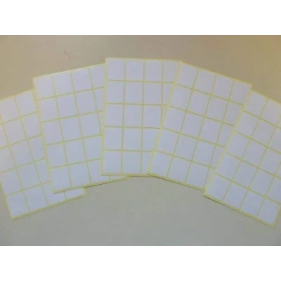 Image of White Paper Stickers, 22x18mm Rectangle, 100 Labels, Self Adhesive Sticky Economy Pack
