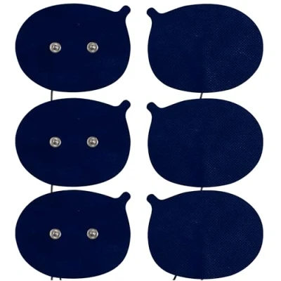 Image of Med Fit Speciality Wireless TENS Self Adhesive Electrode Versatile, Durable, and Hassle Free Pain Relief for Multiple Body Areas (Black, Dual 3 Pack)