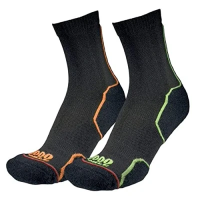 Image of 1000 Mile 2 Pair Repreve Trail Socks Black Orange 9 11.5 Mens