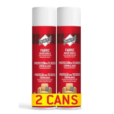 Image of Scotchgard Fabric Transparent Water Shield, 2 Cans x 400ml each Repellent Spray for Clothing and Household Upholstery Items, Long Lasting