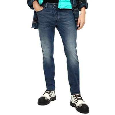 Image of Diesel Men&#039;s Buster 00sdhc 0607a 33 Tapered Fit Jeans, Blue, W33/L34