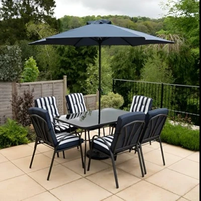 Image of Hectare 6 Seater Garden Furniture with Table Hadleigh Outdoor Patio Dining Set