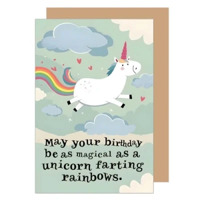 Image of Edition Seidel Premium Birthday Card with Envelope. Greeting Saying Billet Man Woman Child Unicorn Funny Humour (G3586 SW024)