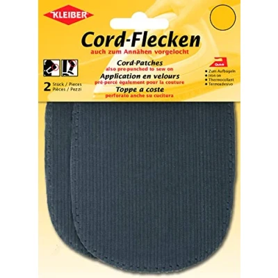 Image of Kleiber Iron on or sew elbow and knee patches, Grey, 2 per pack