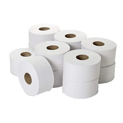 Image of Washroom Hub 12 Pack Mini Jumbo Toilet Tissue Rolls Luxury Soft Ultra Absorbent 2.25 Inch Core 150 Metre Roll