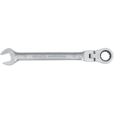 Image of Kennedy Metric Combination Ratchet Spanner, Flexible Head, 18mm