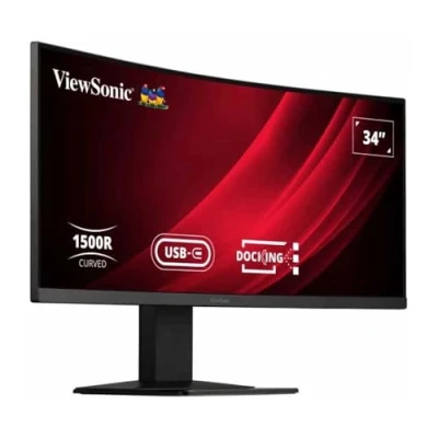 Image of Viewsonic VG3419C 34&quot; WQHD 3440 x 1440 21:9 SuperClear® VA curve monitor, 3 sides frameless, HDMI, DisplayPort, USB type C(65W), ports, RJ45, speakers, HAS stand