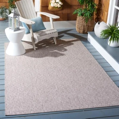 Image of SAFAVIEH Contemporary Rug for Indoor &amp; Outdoor Courtyard Collection, Short Pile, in Beige and color, 160 X 231 cm
