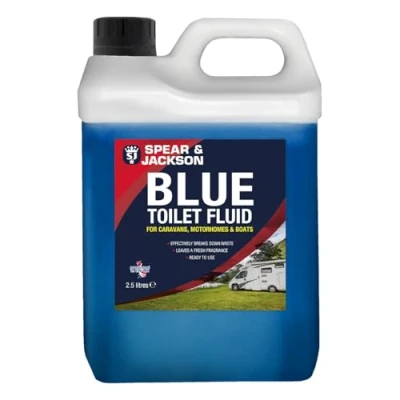 Image of Spear &amp; Jackson Toilet Cleaner Blue Flush for Caravans Motorhomes, 2.5 Litre, Formaldehyde Free, Fluid