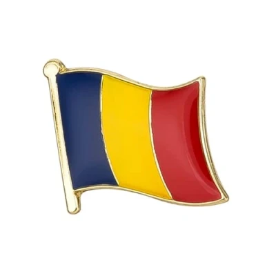 Image of Romania Romanian National Flag Metal Enamel Pin Badge