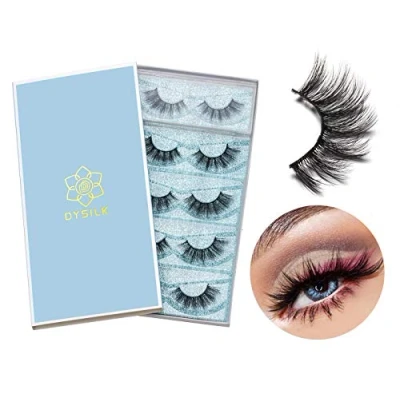 Image of DYSILK 6D Eyelashes Wispies Handmade False Pack Extension Thick Long Reusable Soft Makeup Natural Look Fake