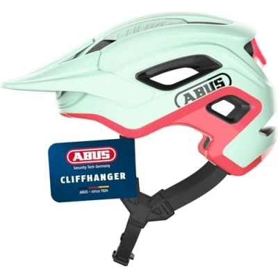 Image of ABUS MTB Helmet CliffHanger, Bike for Demanding Trails, Large Ventilation Openings and TriVider Strap System, Unisex Adult, Iced Mint, L