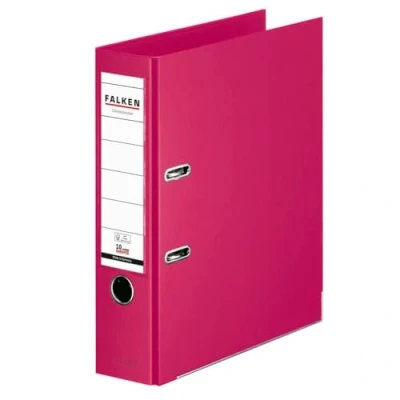 Image of Original Falken 10 pack Chromocolor premium folders. Made in Germany. Plastic cover outside and inside 8 cm wide DIN A4 pastel colour pink Ring binder file folder Letter Office