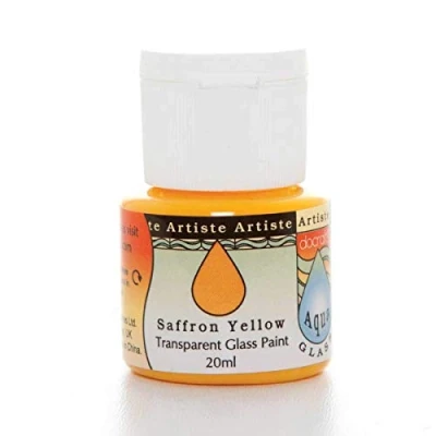 Image of Artiste 20 ml Aquaglass Transparent Glass Paint, Saffron Yellow