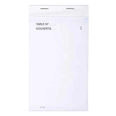Image of Exacompta Ref. 96204E Pack of 10 Waiter Pads 50 self copying sheets numbered in triplicate Size 9.6x17 cm