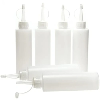 Image of Baker Ross FC924 Needle Tip Squeeze Bottles Pack of 6, Precise Paint Application, Craft Supply for Kids and Adults