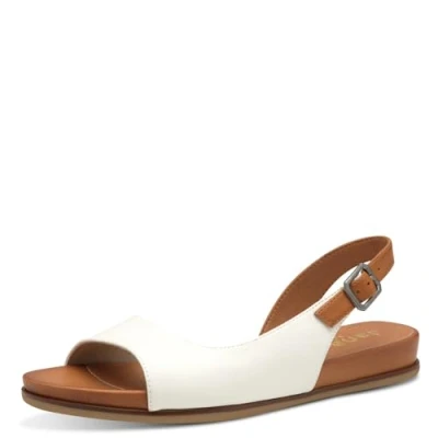 Image of Jana Women&#039;s 8 28160 42 Flat Sandal, White, 4 UK