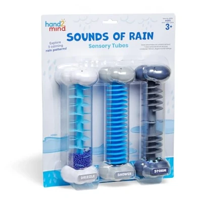 Image of Learning Resources Sounds of Rain Sensory Tubes, Toys for 3 Year Old Boys and Girls, Calming Fidget, Sounds, Snow, Thunderstorm